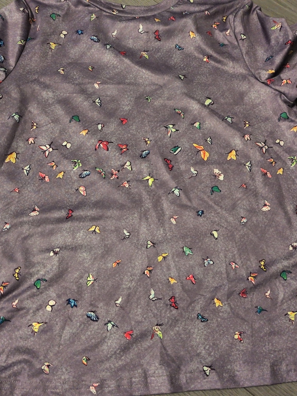 Purple Butterfly Print Tee